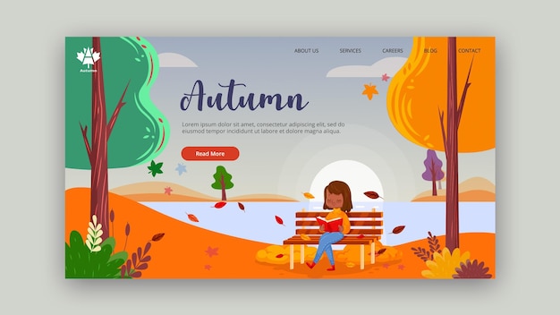 Free PSD autumn concept landing page