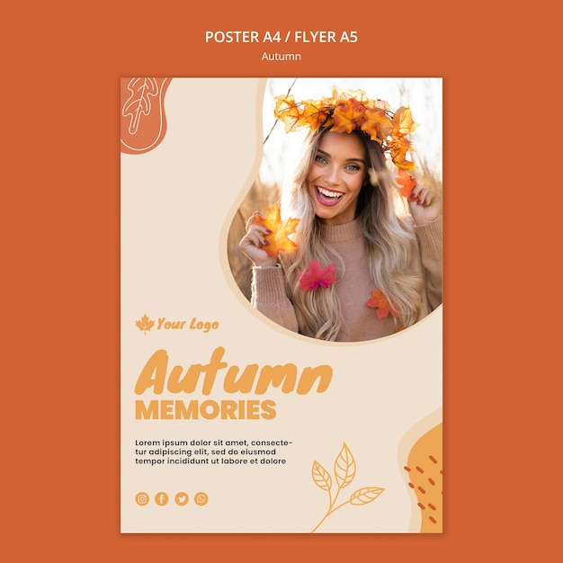 Autumn concept poster template