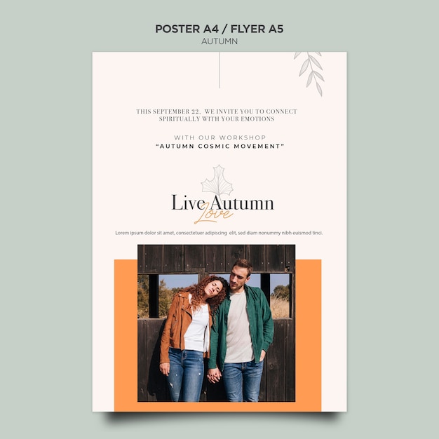 Free PSD autumn concept poster template