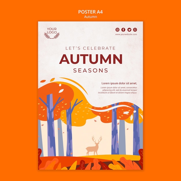 Autumn concept poster template