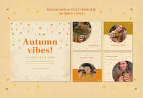 Free PSD autumn concept social media post template