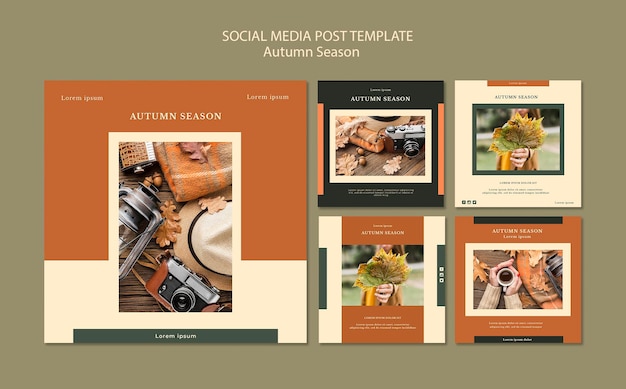 Autumn concept social media post template