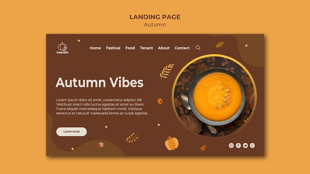 Autumn fest landing page template