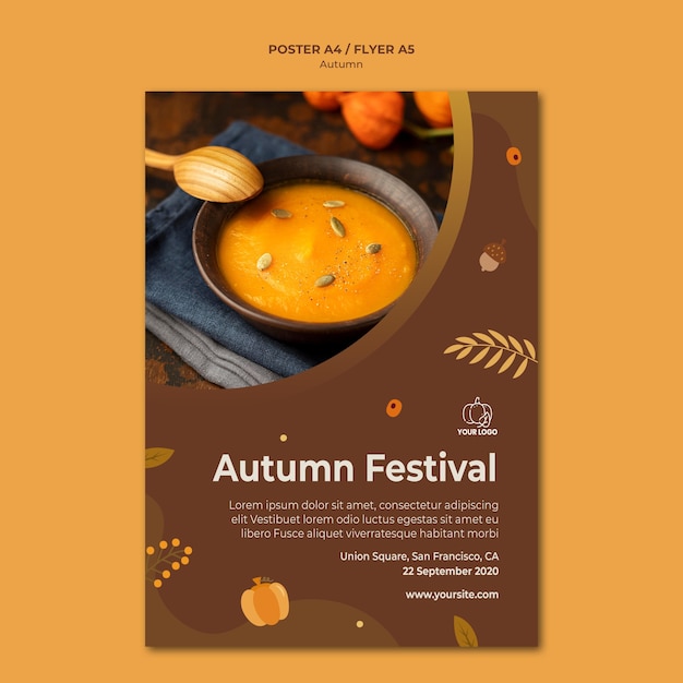 Free PSD autumn fest template flyer