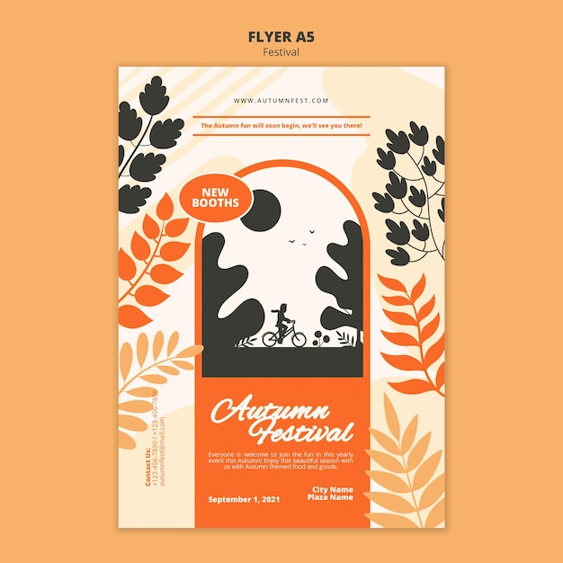 Free PSD autumn festival a5 flyer template