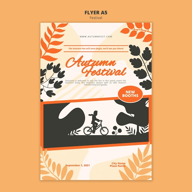 Free PSD autumn festival flyer template