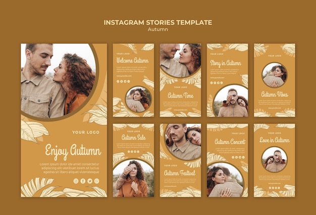 Free PSD autumn festival instagram stories template