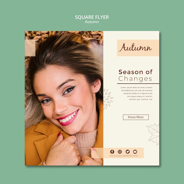 Autumn flyer season of changes template