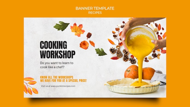 Free PSD autumn food horizontal banner