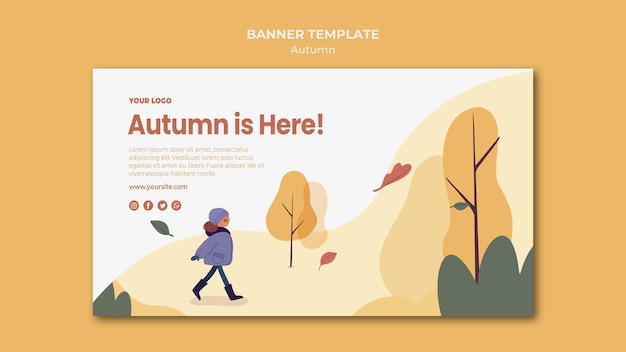 Autumn is here banner template