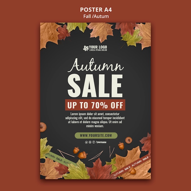 Autumn poster design template