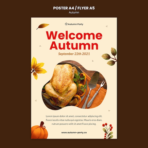 Autumn print template with photo