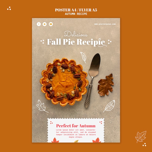 Free PSD autumn recipe flyer template