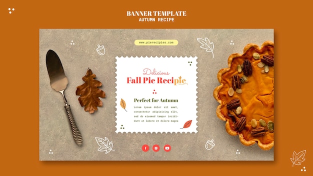 Free PSD autumn recipe horizontal banner