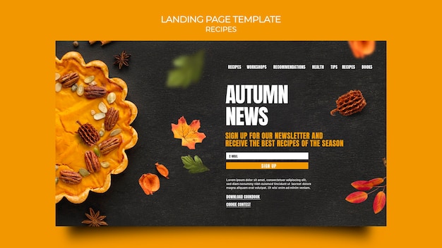 Free PSD autumn recipe web template