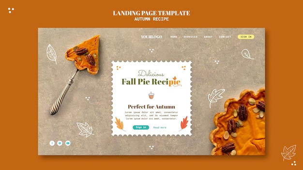 Free PSD autumn recipe web template