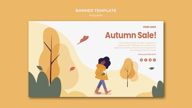 Autumn sale banner template