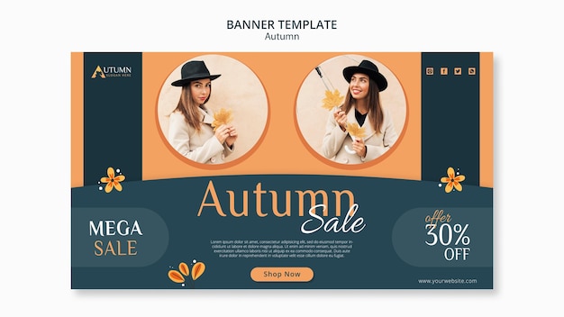 Free PSD autumn sale banner template