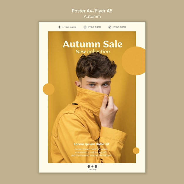 Free PSD autumn sale flyer template