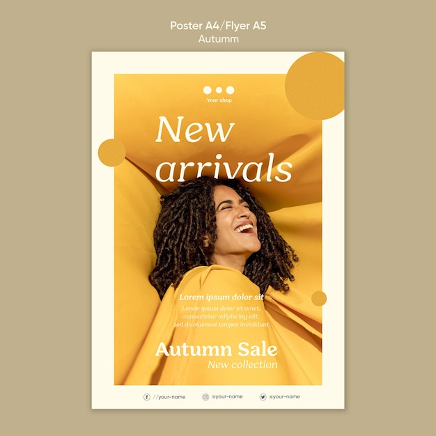 Autumn sale new arrivals flyer template