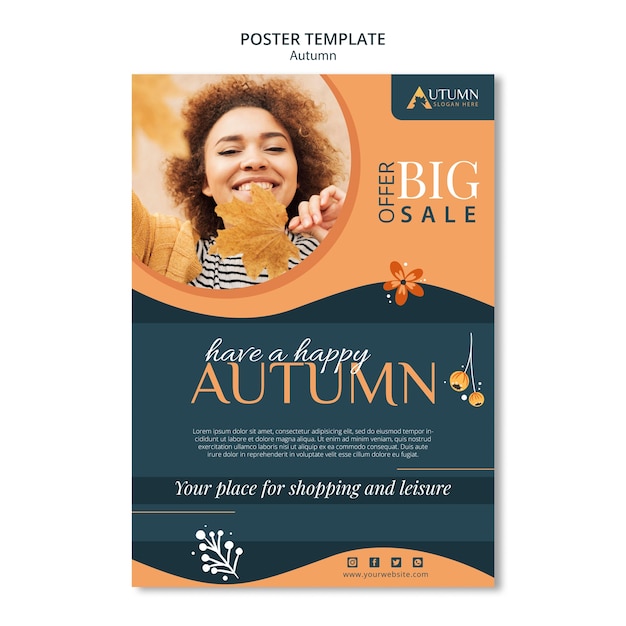 Autumn sale poster template