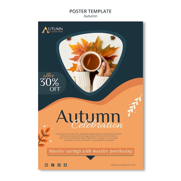 Autumn sale template poster