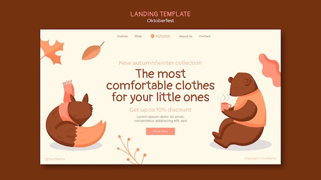 Free PSD autumn season landing page template