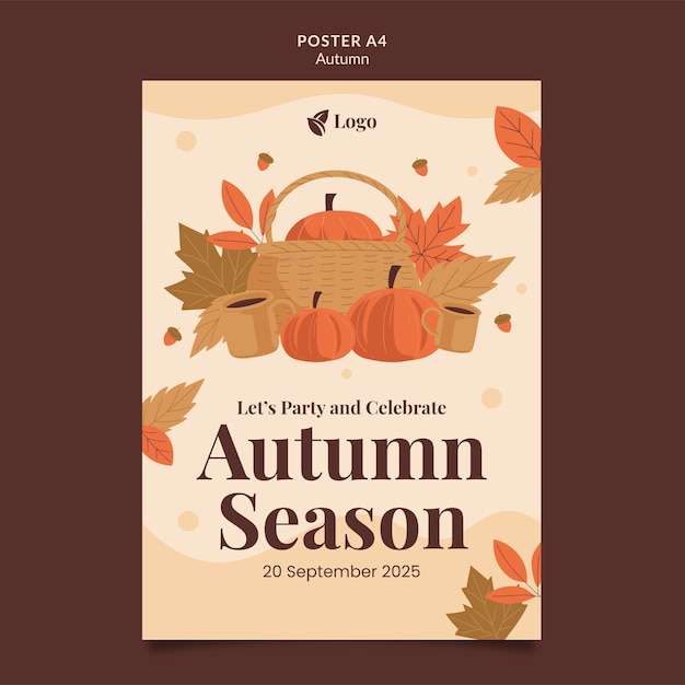 Autumn season poster template