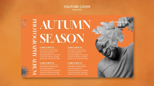 Free PSD autumn season youtube cover template