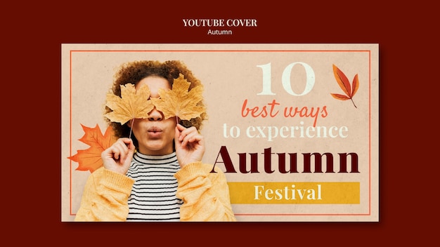 Free PSD autumn season youtube cover template