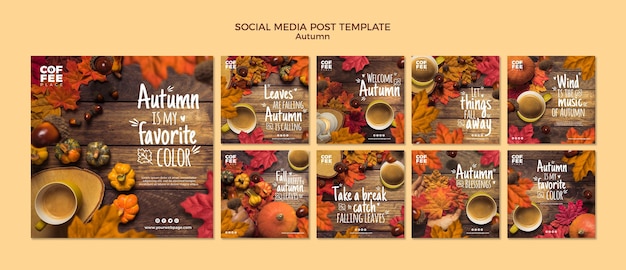 Free PSD autumn social media post