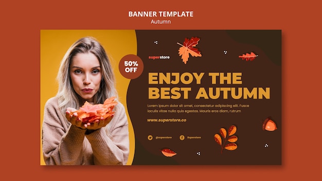 Free PSD autumn summer sale banner