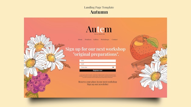 Free PSD autumn template design