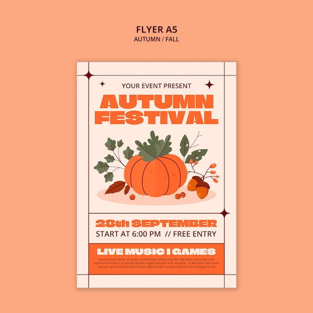 Free PSD autumn template design