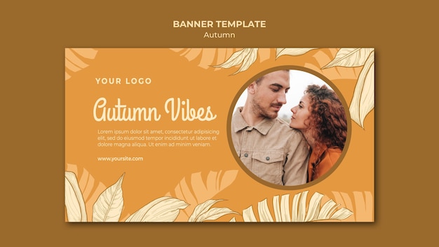 Autumn vibes banner web template