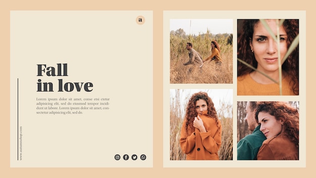 Free PSD autumn web template with beautiful photos