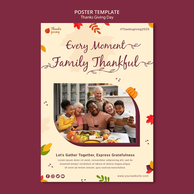 Autumnal thanksgiving day print template