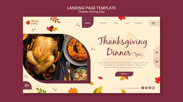 Free PSD autumnal thanksgiving day web template