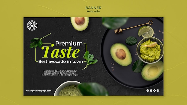 Free PSD avocado concept banner template