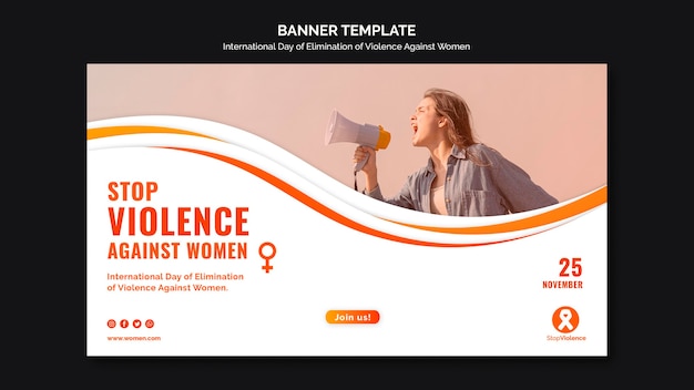 Free PSD awareness of violence against women banner template