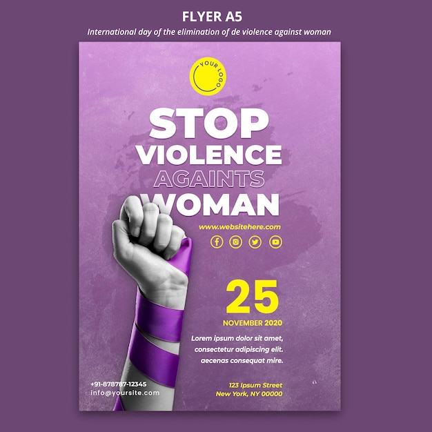 Free PSD awareness of violence against women flyer