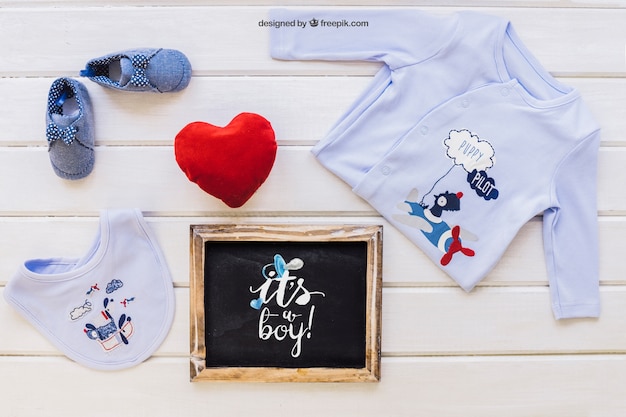 Free PSD baby boy mockup