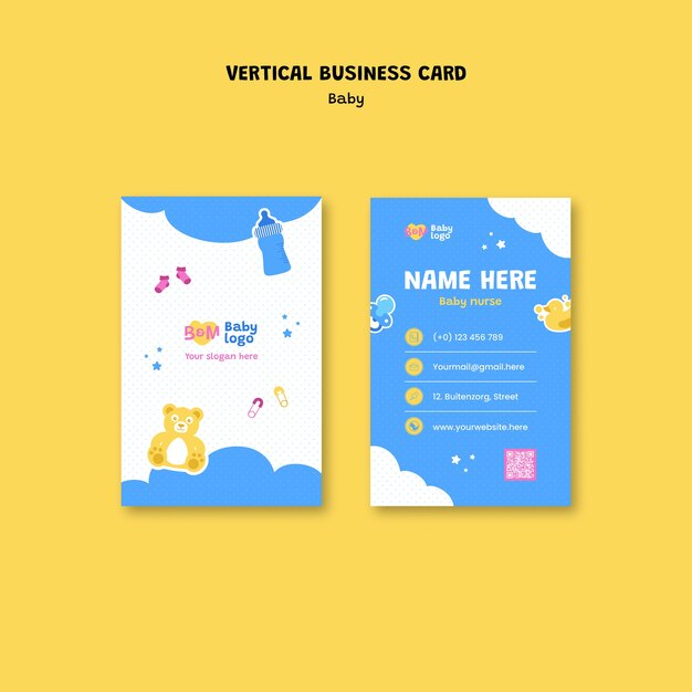 Free PSD baby business card template design