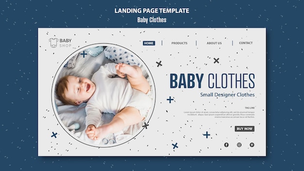 Free PSD baby clothes landing page template