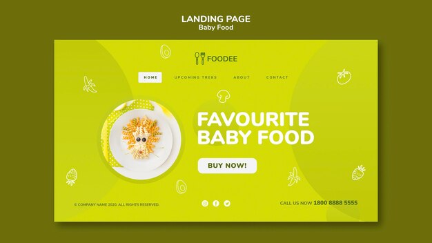 Baby food landing page design