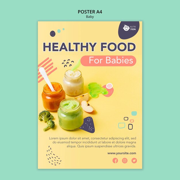 Baby food poster template