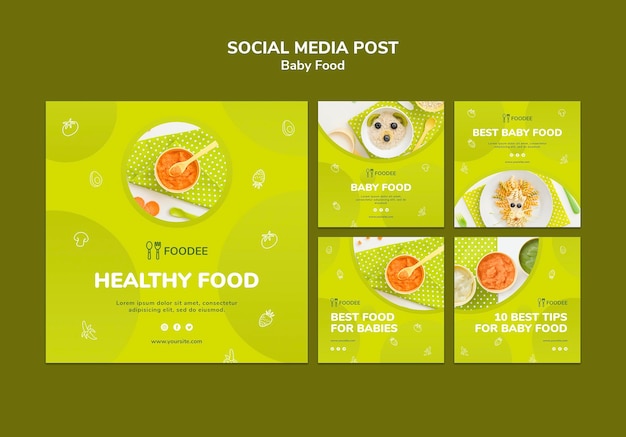 Free PSD baby food social media post