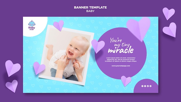 Baby photo banner template