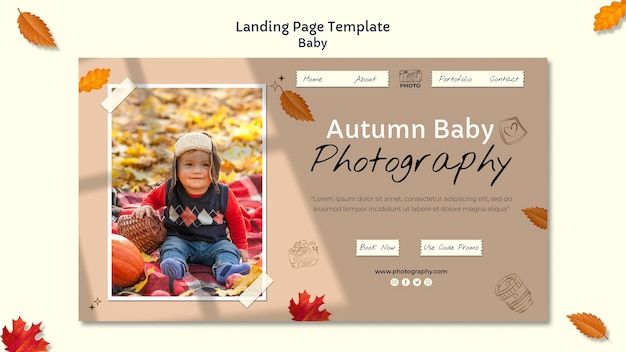 Free PSD baby photography landing page