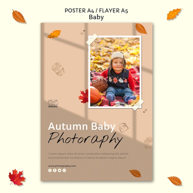 Free PSD baby photography poster template